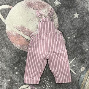 Zara Kids light purple and White Striped Overalls